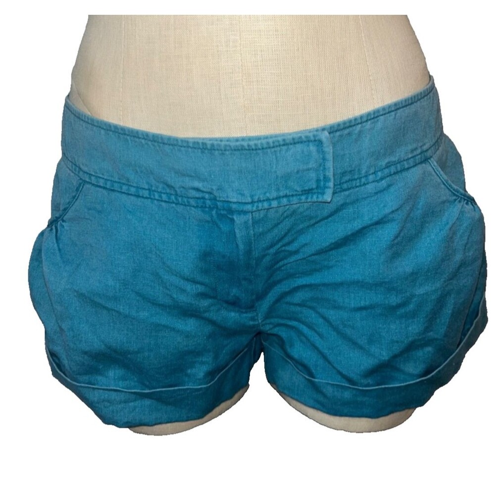 To The Max Women's Vintage Y2K Linen Cotton Mini Shorts size 6 Ruched Pockets